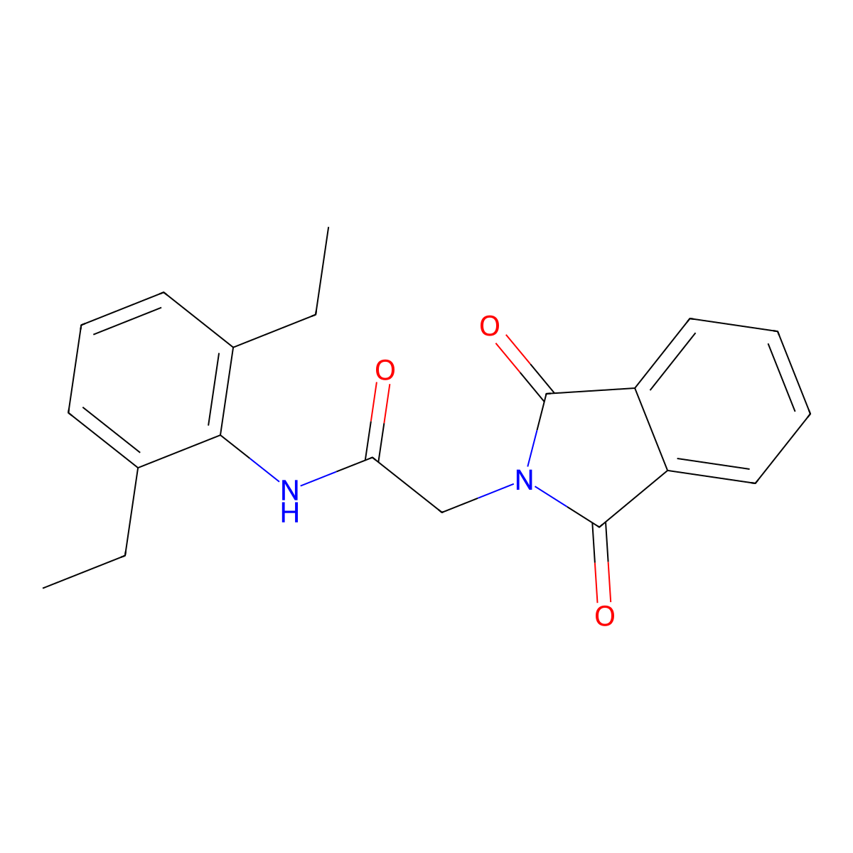 N-(2,6-diethylphenyl)-2-(1,3-dioxoisoindol-2-yl)acetamide molecular structure, CAS 53984-93-3
