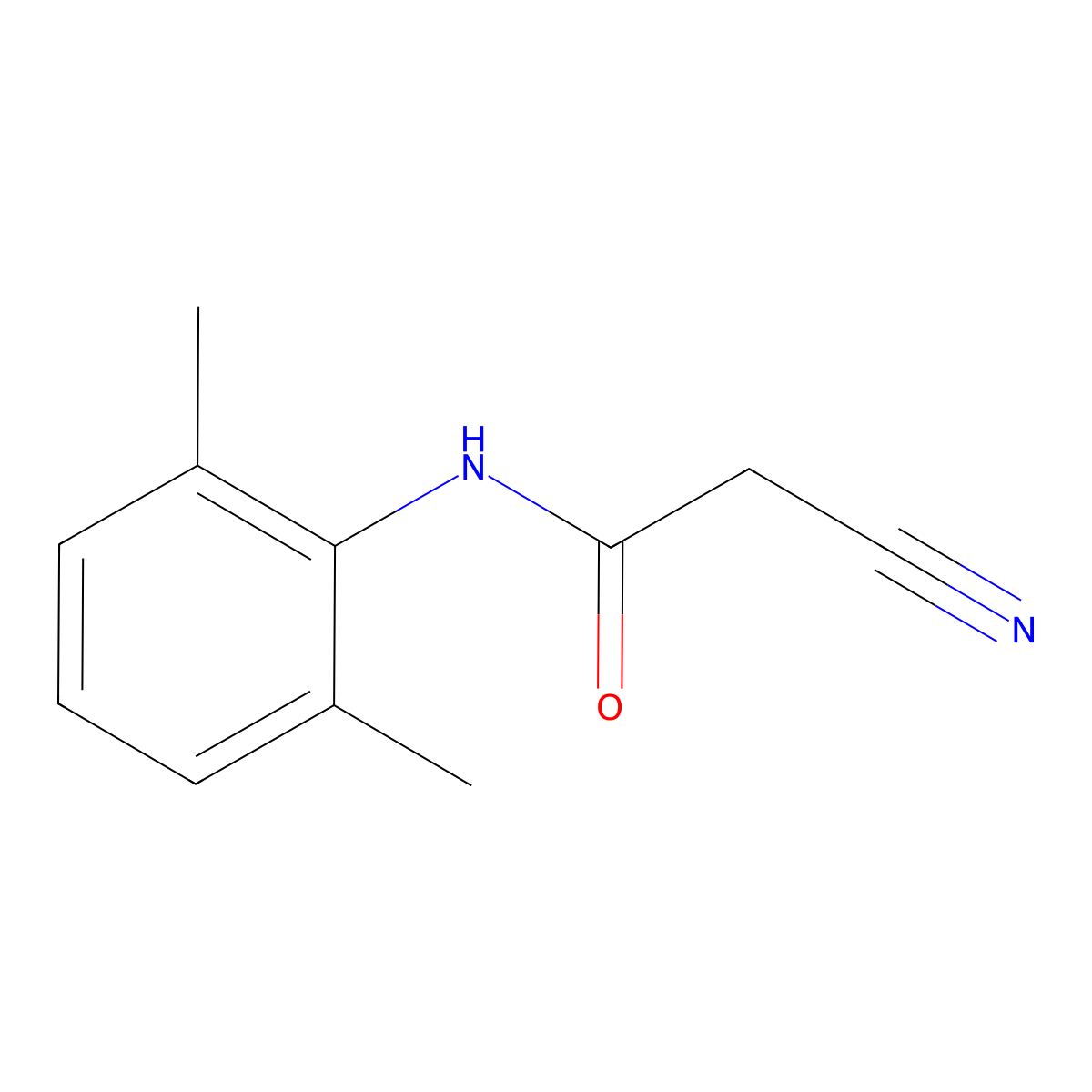 2-cyano-N-(2,6-dimethylphenyl)acetamide molecular structure, CAS 53984-98-8