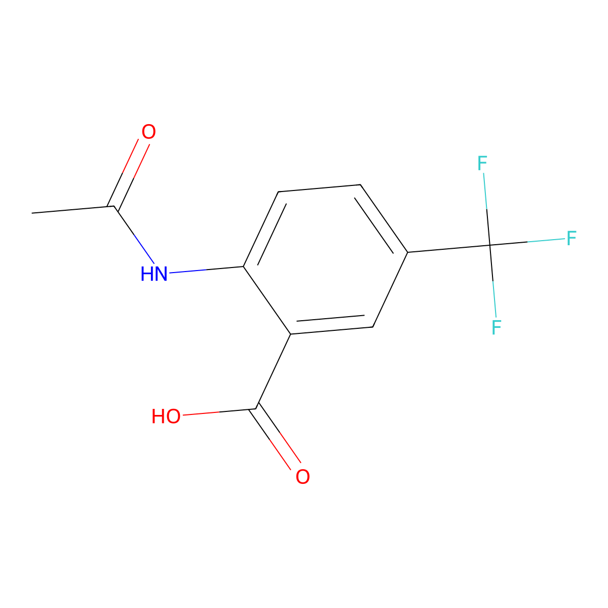 2-Acetamido-5-(trifluoromethyl)benzoic acid molecular structure, CAS 53985-36-7