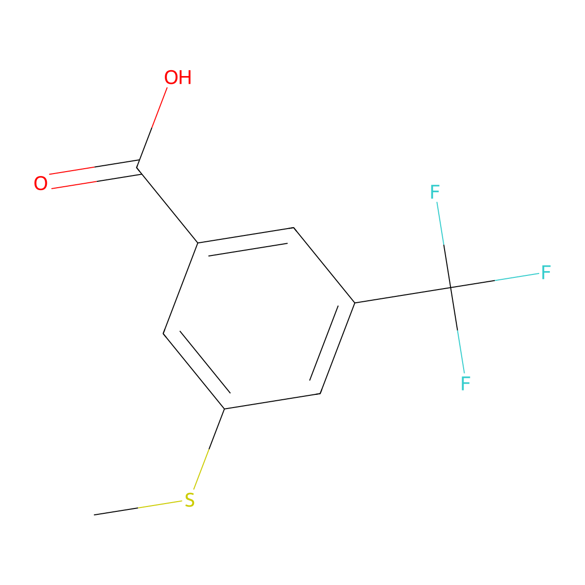 3-(Methylthio)-5-(trifluoromethyl)benzoic acid molecular structure, CAS 53985-40-3
