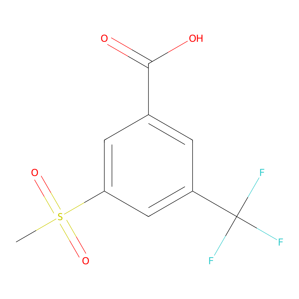 3-Methanesulfonyl-5-(trifluoromethyl)benzoic acid molecular structure, CAS 53985-43-6