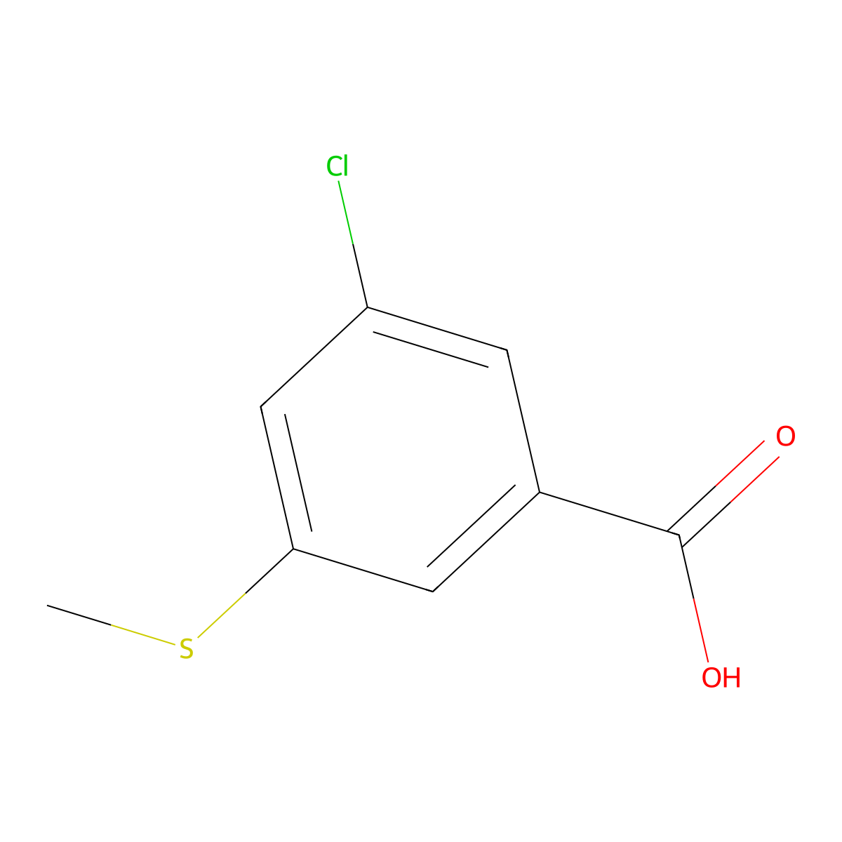 3-Chloro-5-(methylthio)benzoic acid molecular structure, CAS 53985-46-9