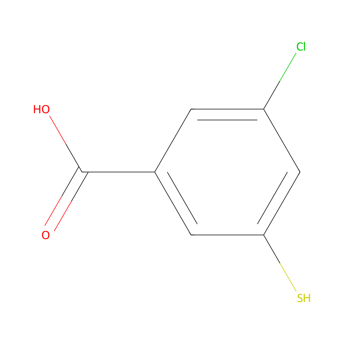 3-Chloro-5-mercaptobenzoic acid molecular structure, CAS 53985-47-0
