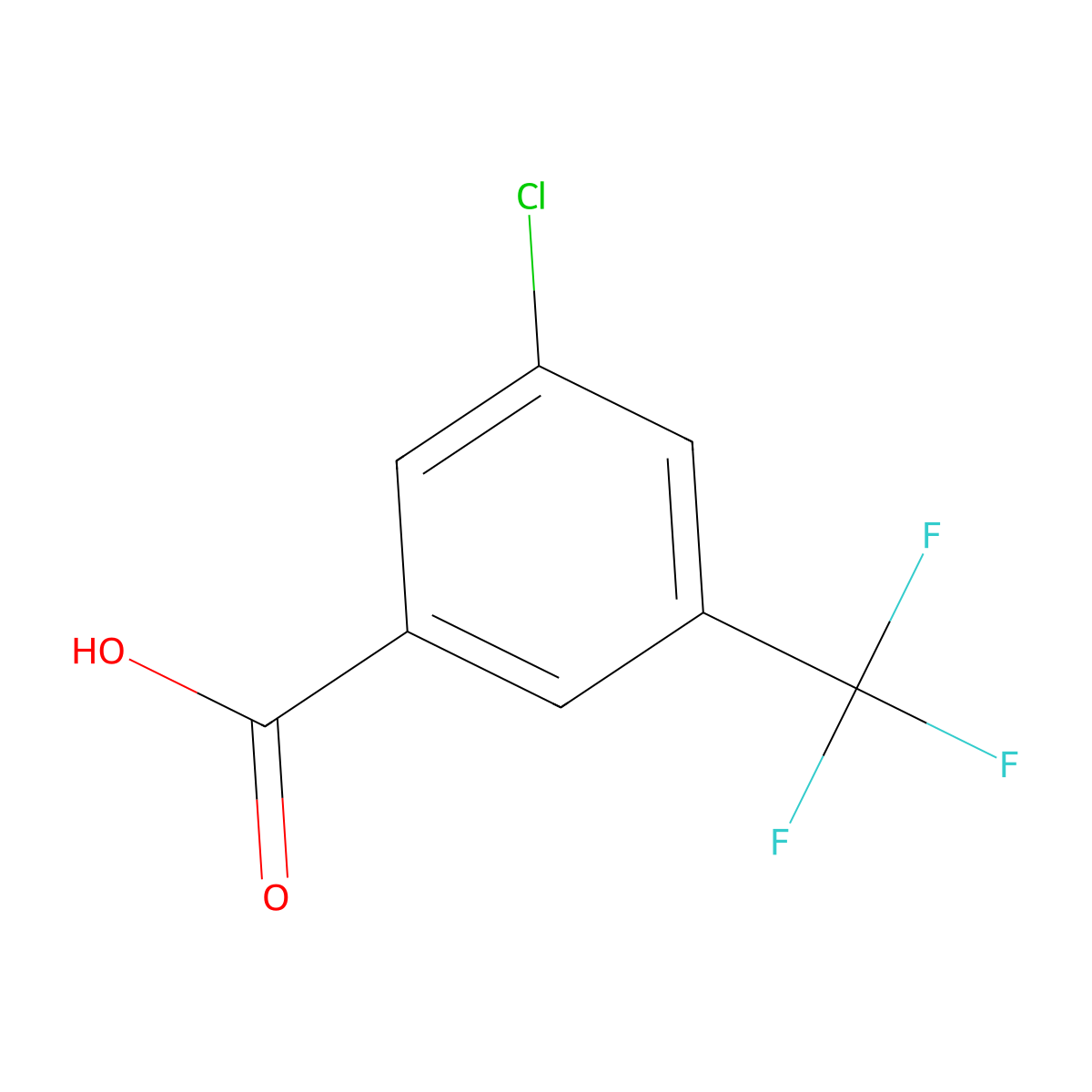 3-Chloro-5-(trifluoromethyl)benzoic acid molecular structure, CAS 53985-49-2