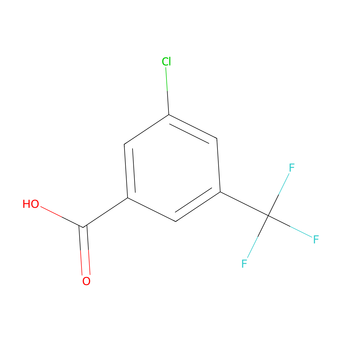 3-Chloro-5-(trifluoromethyl)benzoic acid molecular structure, CAS 53985-49-2
