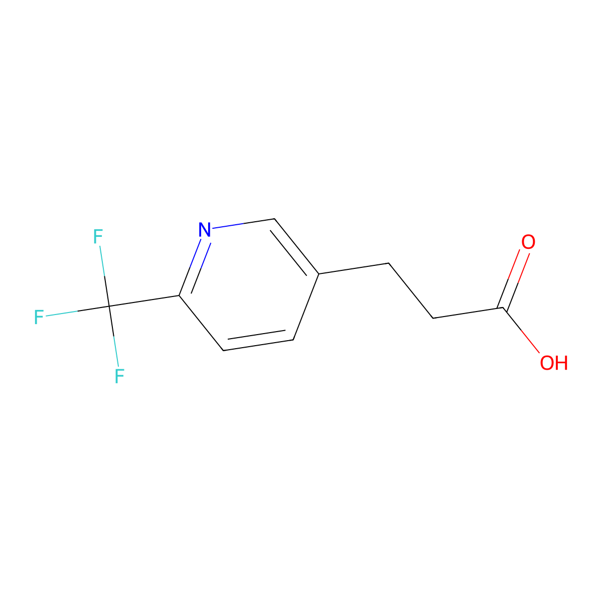 3-(6-(trifluoromethyl)pyridin-3-yl)propanoic Acid molecular structure, CAS 539855-70-4
