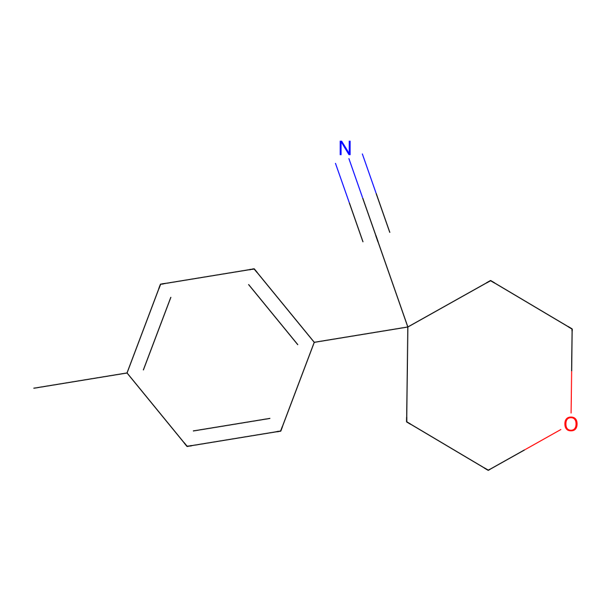 4-(4-Methylphenyl)oxane-4-carbonitrile molecular structure, CAS 53986-10-0
