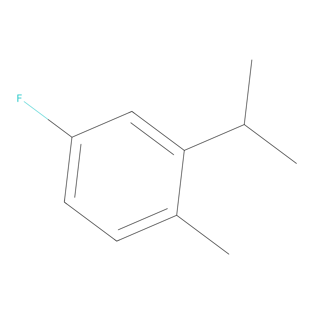 4-Fluoro-1-methyl-2-(propan-2-yl)benzene molecular structure, CAS 53987-35-2