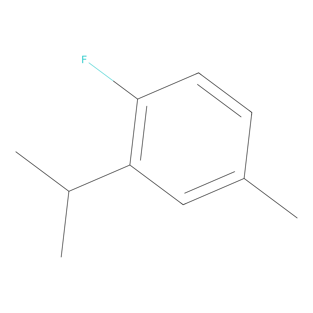1-Fluoro-4-methyl-2-(propan-2-YL)benzene molecular structure, CAS 53987-36-3
