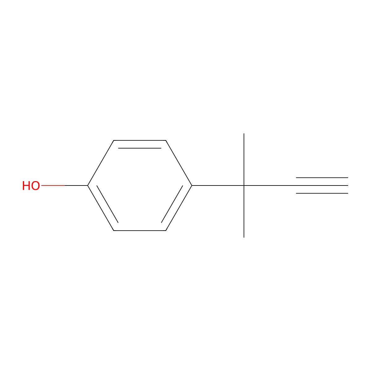 4-(2-Methylbut-3-yn-2-yl)phenol molecular structure, CAS 53987-51-2