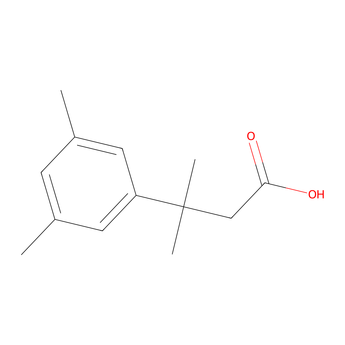 3-(3,5-Dimethylphenyl)-3-methylbutanoic acid molecular structure, CAS 53987-64-7