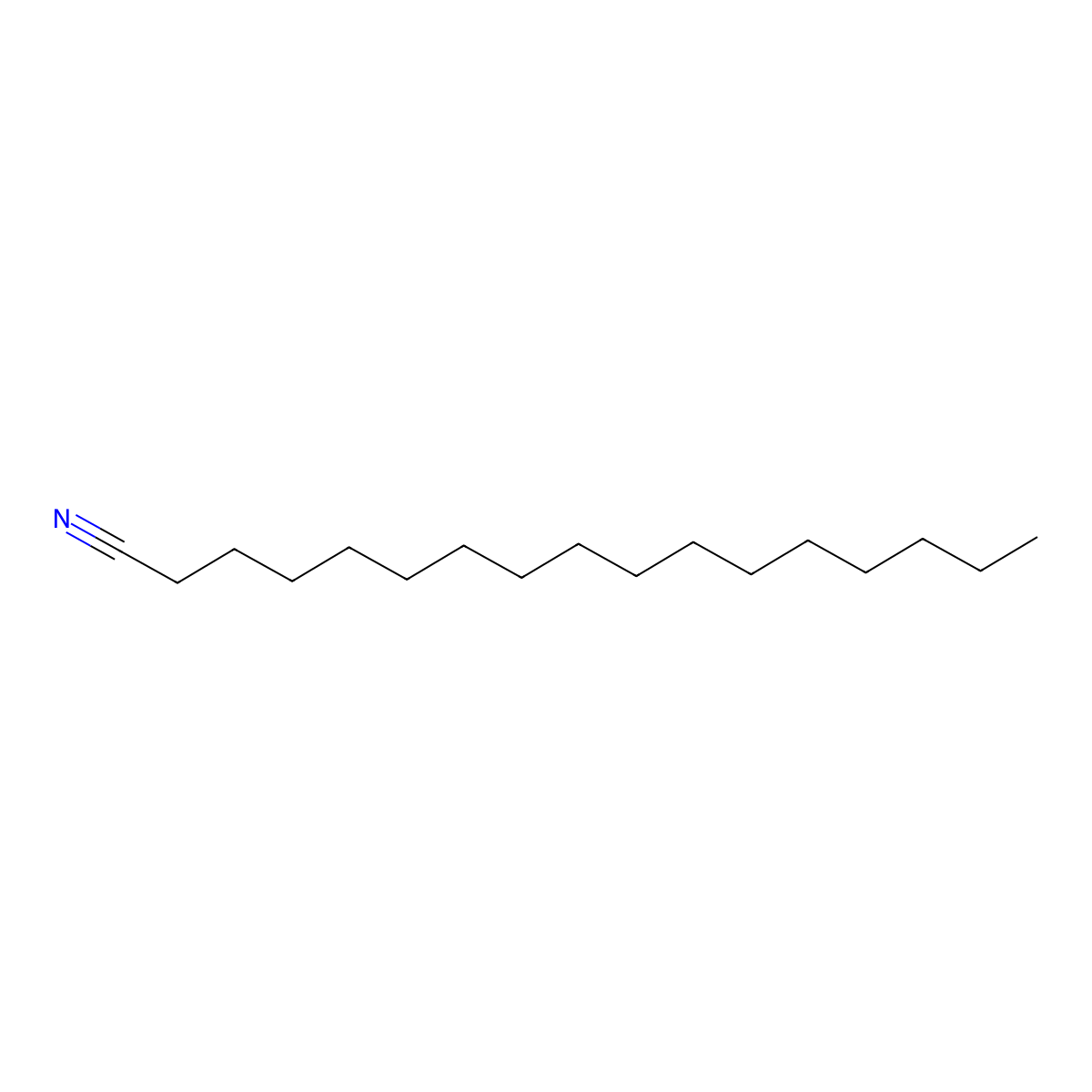 Heptadecanenitrile molecular structure, CAS 5399-02-0