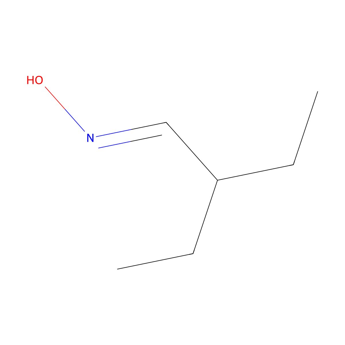 Butanal, 2-ethyl-,oxime molecular structure, CAS 5399-18-8