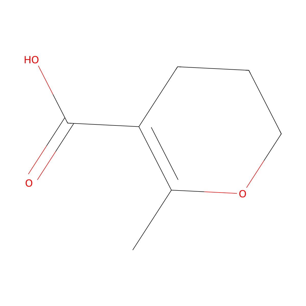 3,4-Dihydro-6-methyl-2H-pyran-5-carboxylic acid molecular structure, CAS 5399-21-3