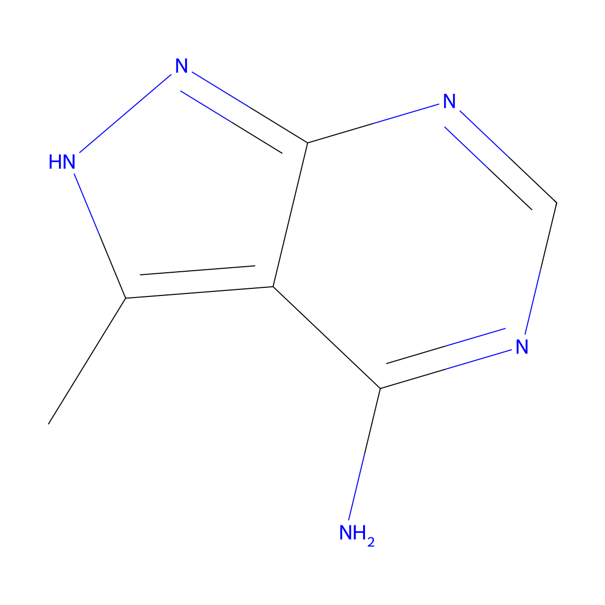 3-methyl-1H-pyrazolo[3,4-d]pyrimidin-4-amine molecular structure, CAS 5399-44-0