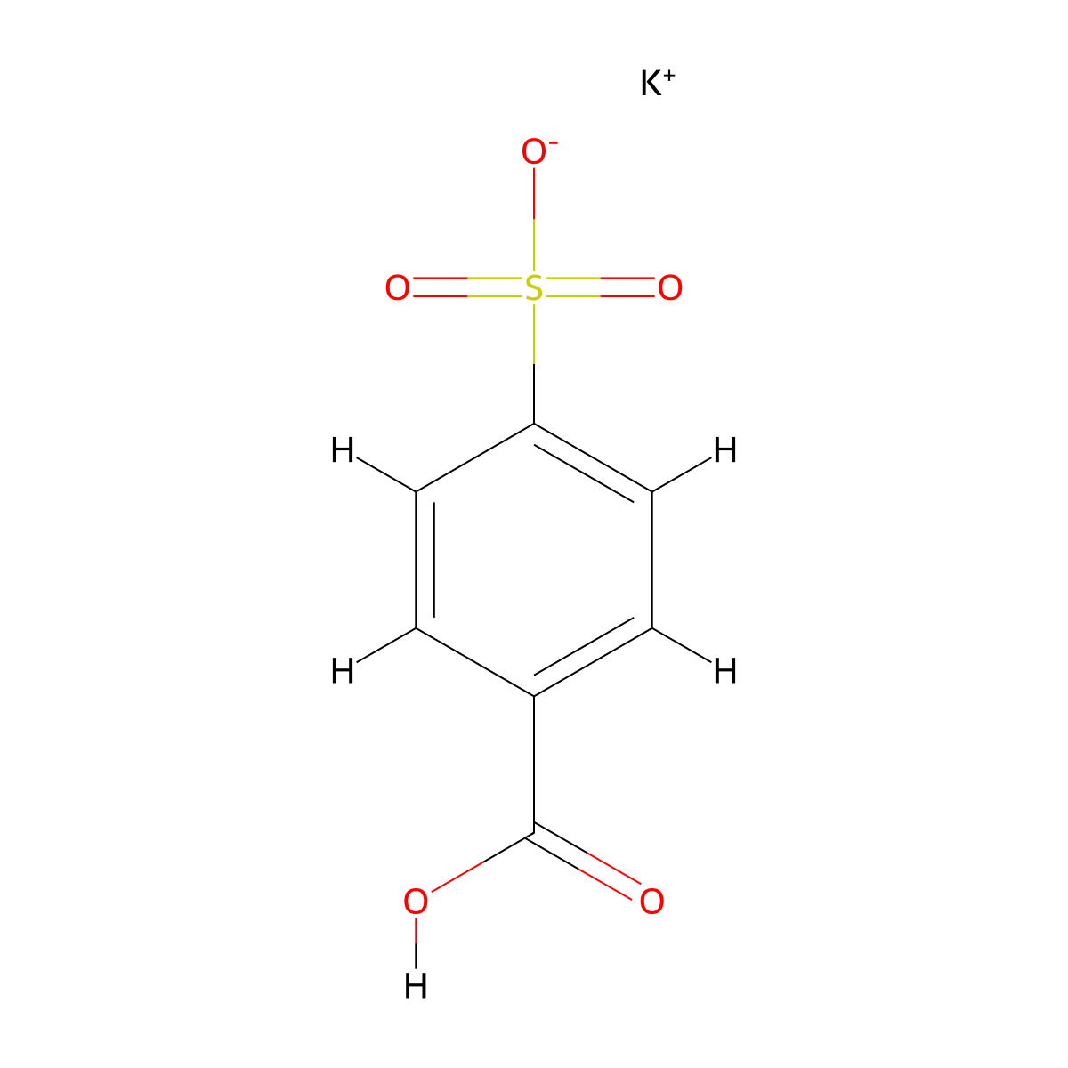 4-Sulfobenzoic acid potassium salt molecular structure, CAS 5399-63-3
