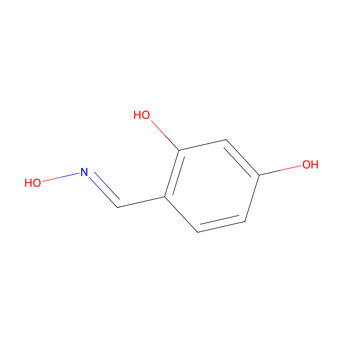 2,4-Dihydroxybenzaldehyde oxime molecular structure, CAS 5399-68-8