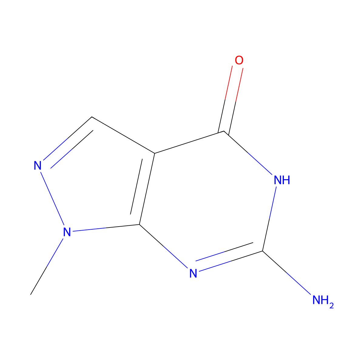 6-Amino-1-methyl-1H-pyrazolo[3,4-d]pyrimidin-4(7H)-one molecular structure, CAS 5399-91-7