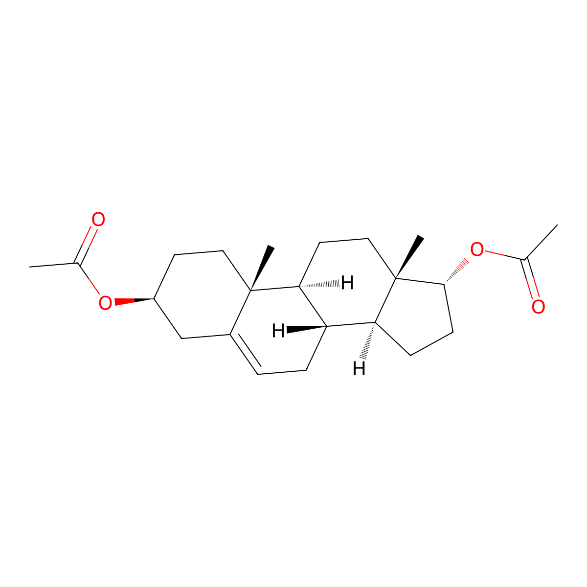 Androst-5-ene-3-beta,17-alpha-diol di(acetate) molecular structure, CAS 53991-48-3