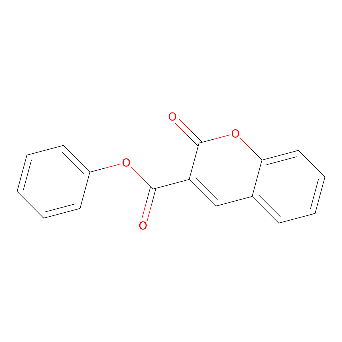 2H-1-Benzopyran-3-carboxylic acid, 2-oxo-, phenyl ester molecular structure, CAS 53992-24-8