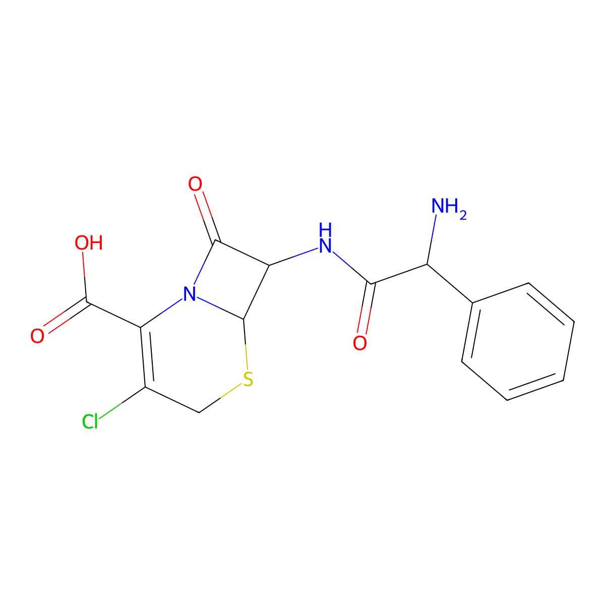 Cefaclor molecular structure, CAS 53994-73-3