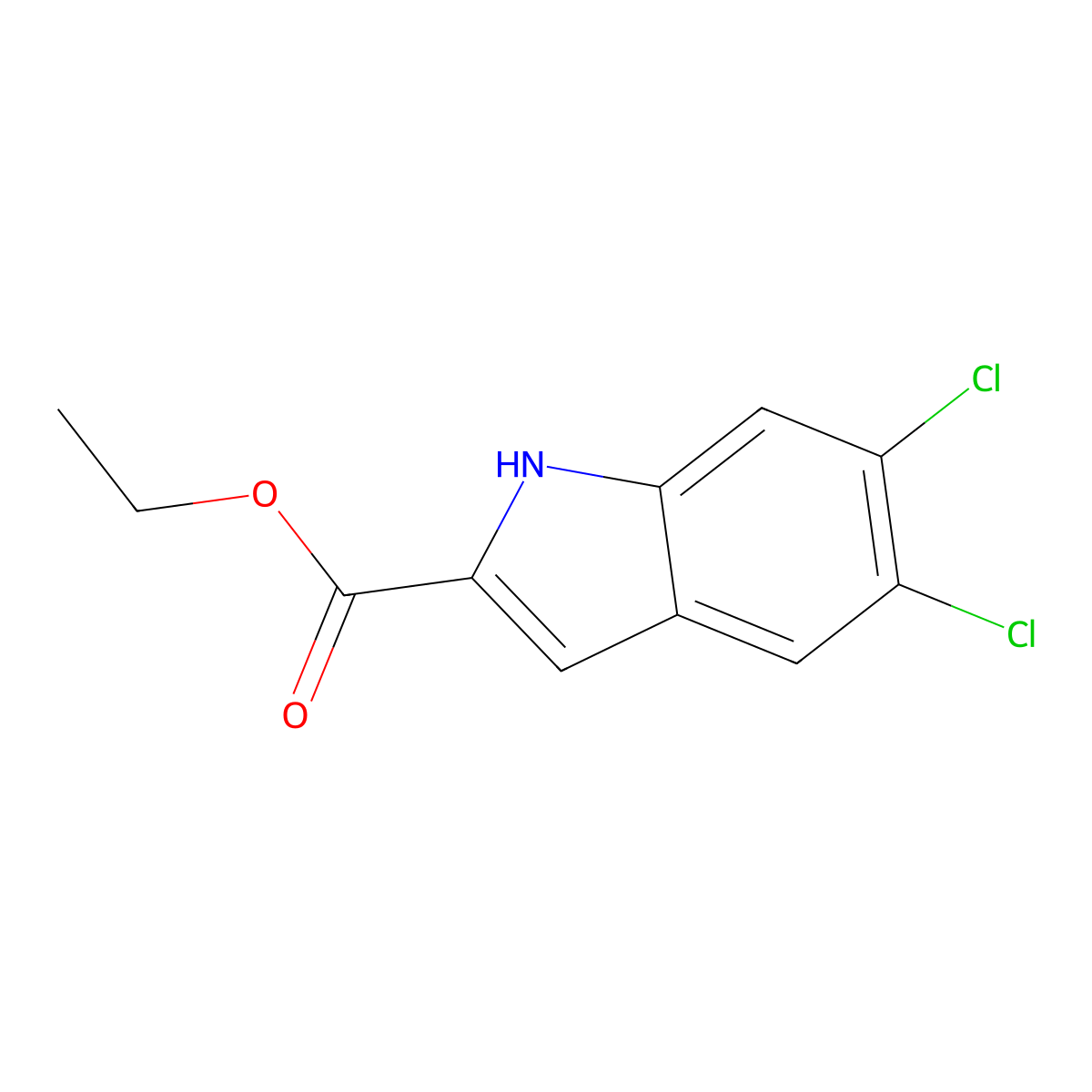 Ethyl 5,6-dichloro-1H-indole-2-carboxylate molecular structure, CAS 53995-78-1