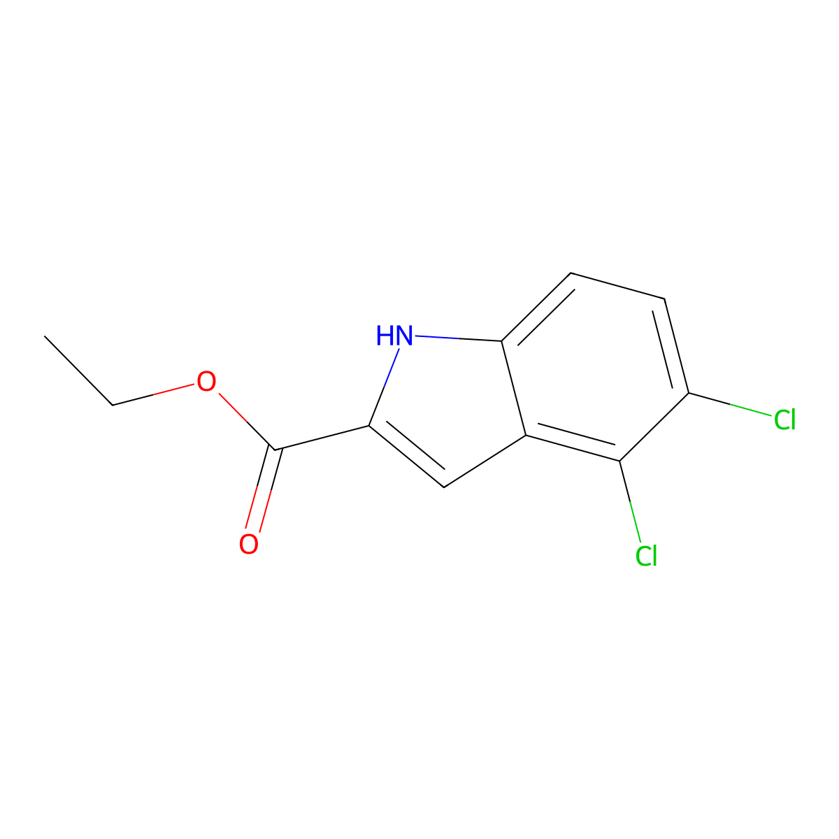 ethyl 4,5-dichloro-1H-indole-2-carboxylate molecular structure, CAS 53995-85-0