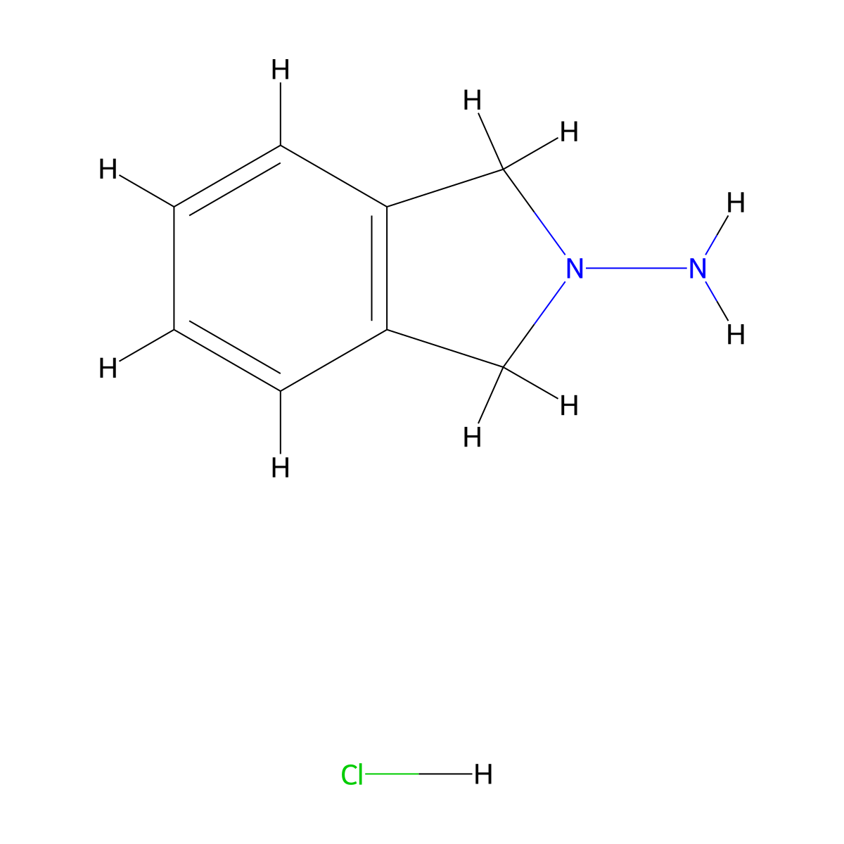 2,3-dihydro-1H-isoindol-2-amine hydrochloride molecular structure, CAS 53995-97-4