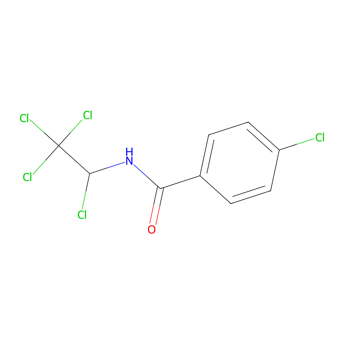 4-Chloro-N-(1,2,2,2-tetrachloroethyl)benzamide molecular structure, CAS 53998-66-6