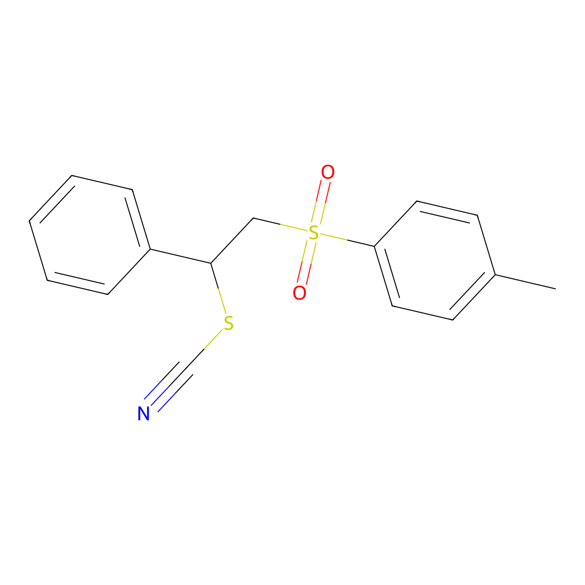 [2-(4-Methylphenyl)sulfonyl-1-phenylethyl] thiocyanate molecular structure, CAS 53998-86-0