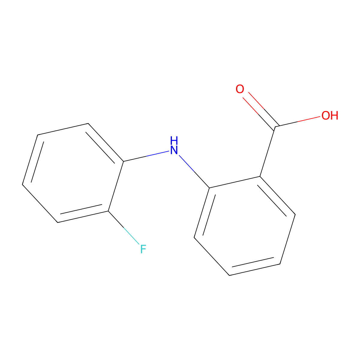Anthranilic acid, N-(o-fluorophenyl)- molecular structure, CAS 54-58-0