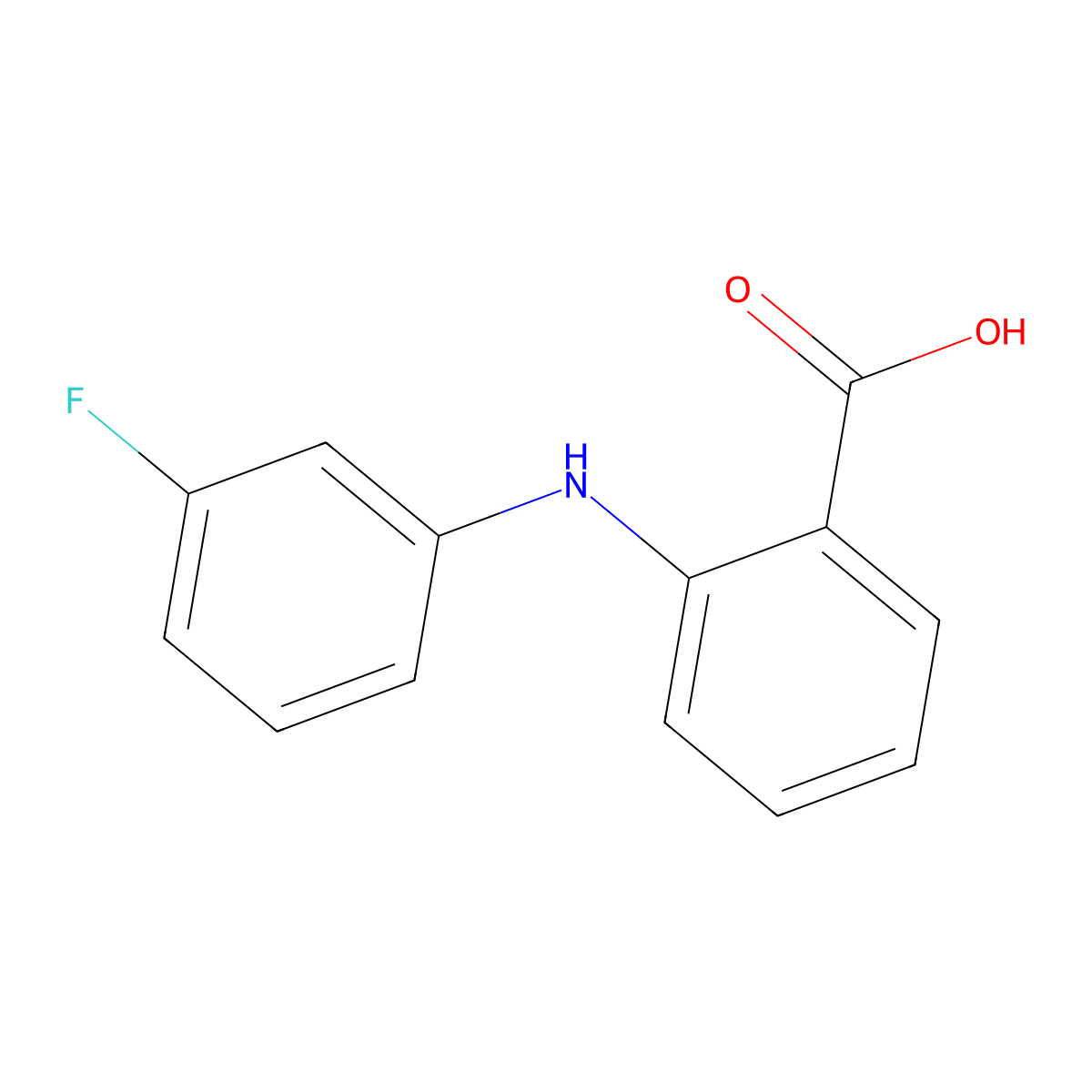 2-((3-Fluorophenyl)amino)benzoic acid molecular structure, CAS 54-59-1