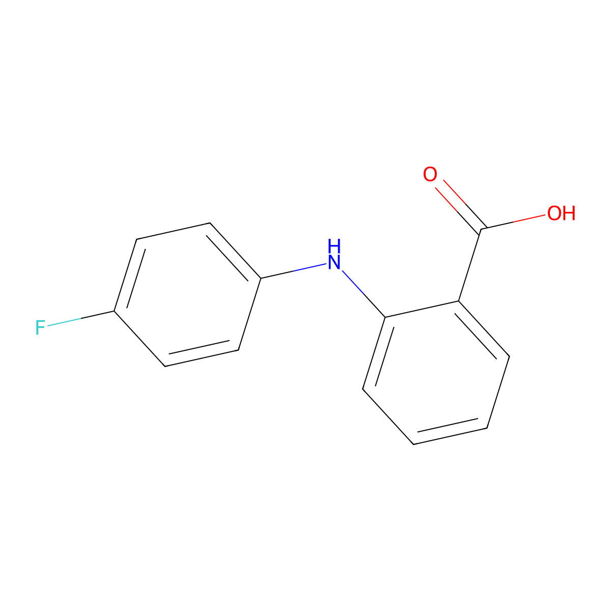 2-[(4-Fluorophenyl)amino]benzoic acid molecular structure, CAS 54-60-4