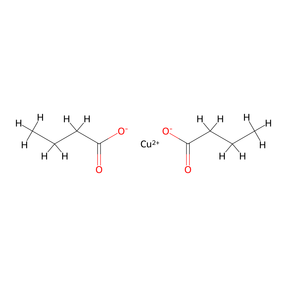 Cupric butyrate molecular structure, CAS 540-16-9