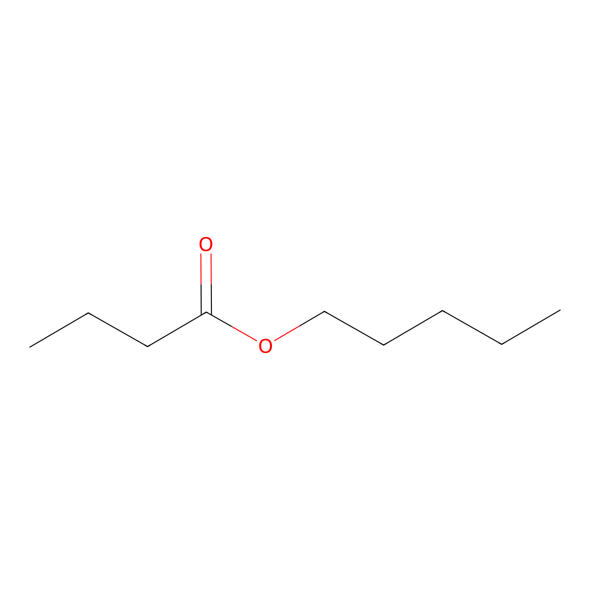Amyl butyrate molecular structure, CAS 540-18-1