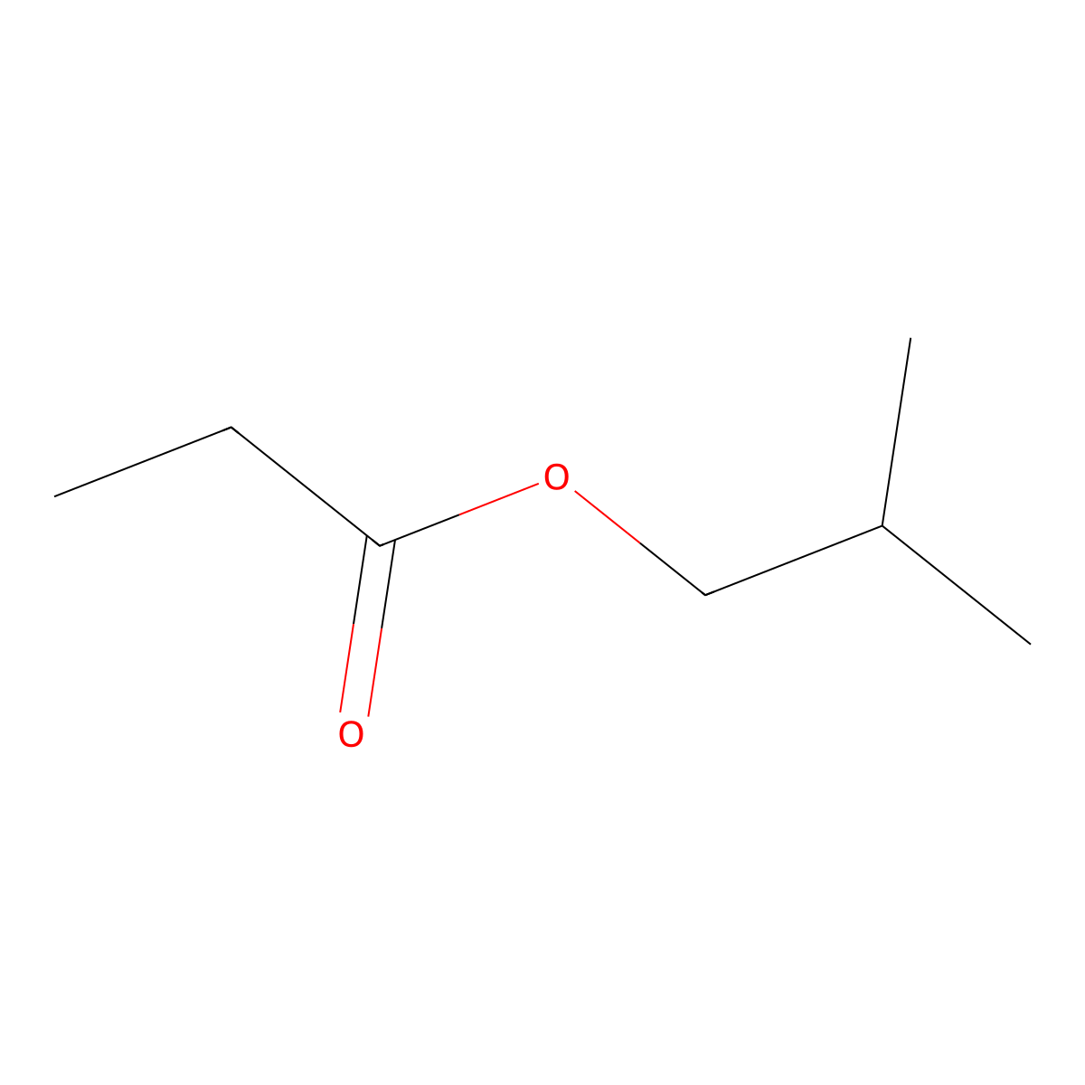 Isobutyl propionate molecular structure, CAS 540-42-1