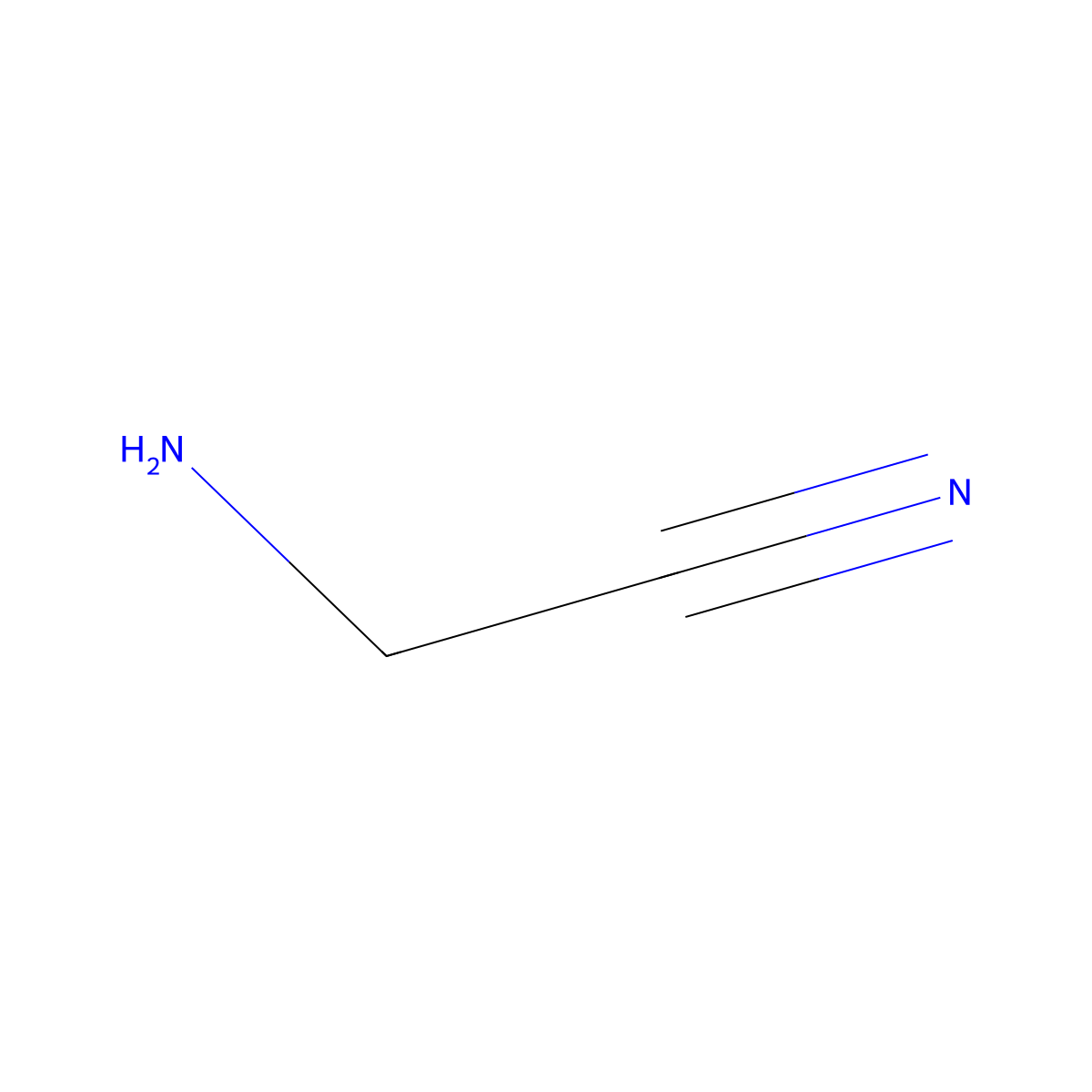 Aminoacetonitrile molecular structure, CAS 540-61-4