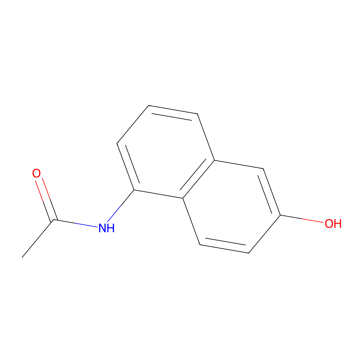 N-(6-hydroxynaphthalen-1-yl)acetamide molecular structure, CAS 5400-20-4