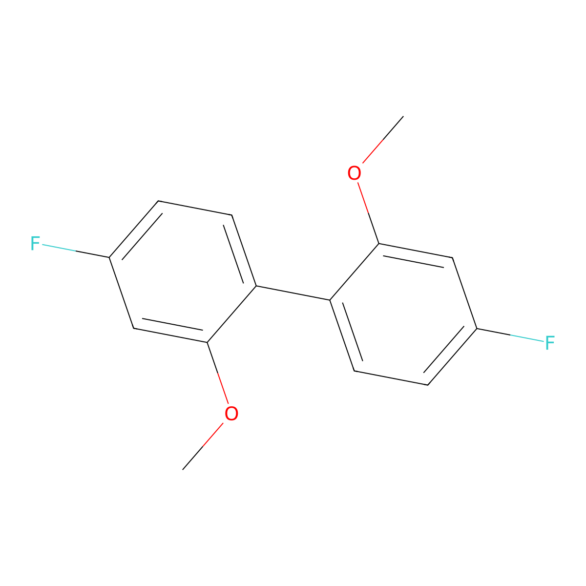 4,4'-Difluoro-2,2'-dimethoxybiphenyl molecular structure, CAS 5400-65-7