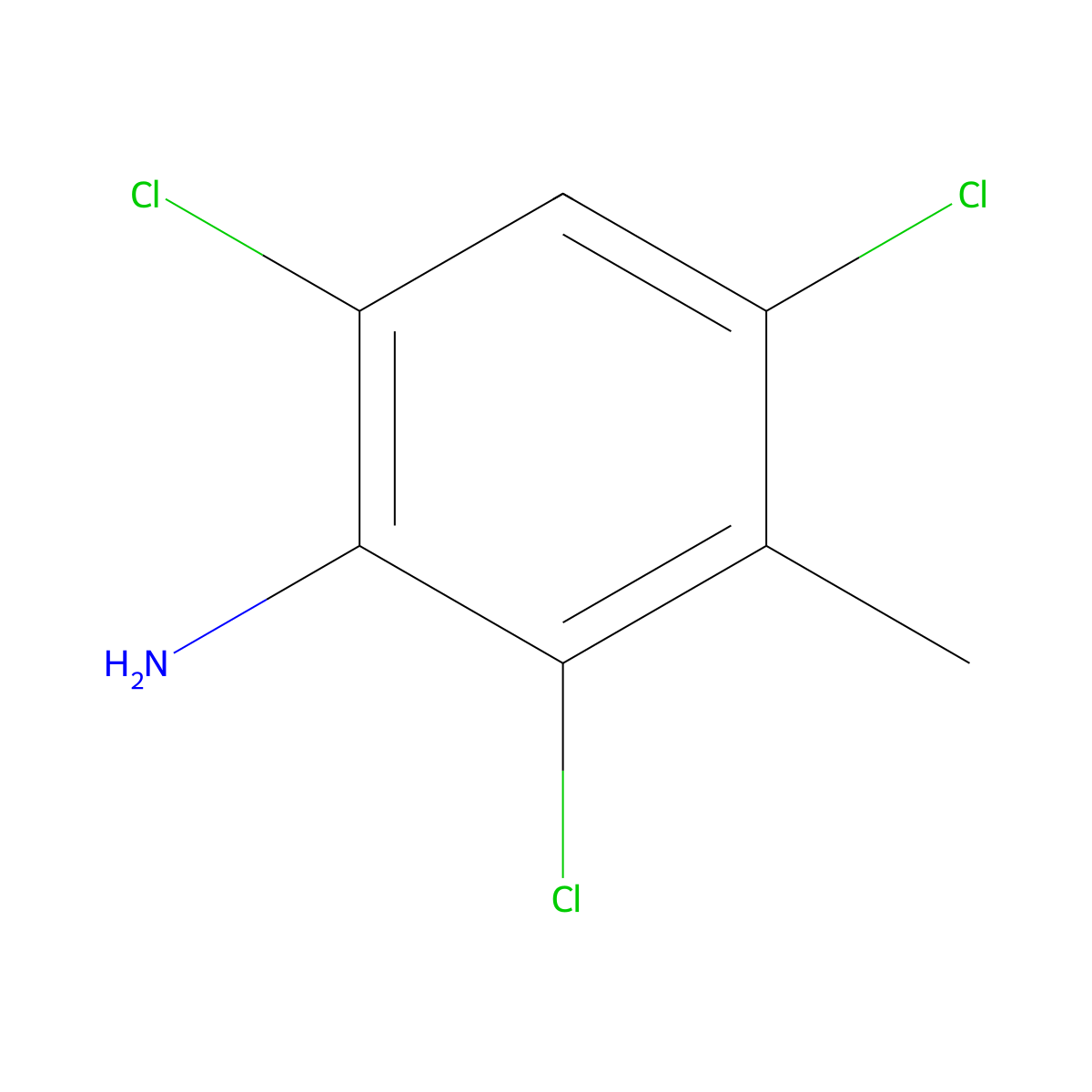 2,4,6-Trichloro-3-methylaniline molecular structure, CAS 5400-76-0