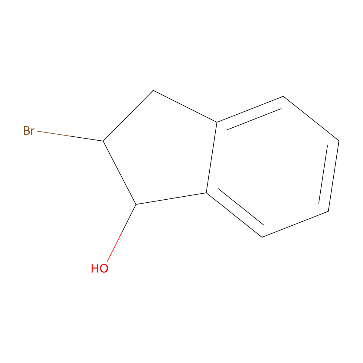 2-Bromo-1-indanol molecular structure, CAS 5400-80-6