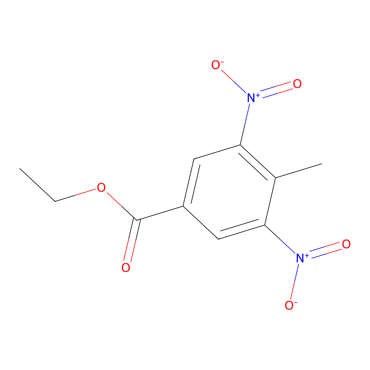 Ethyl 4-methyl-3,5-dinitrobenzoate molecular structure, CAS 5400-86-2