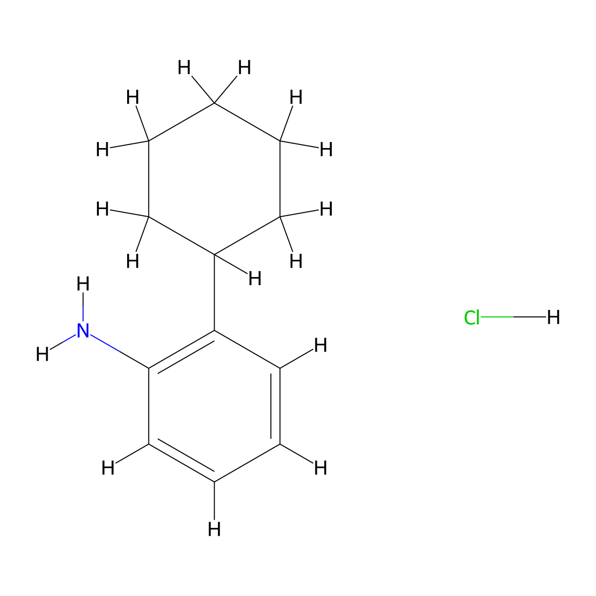 2-Cyclohexylaniline hydrochloride molecular structure, CAS 5400-91-9