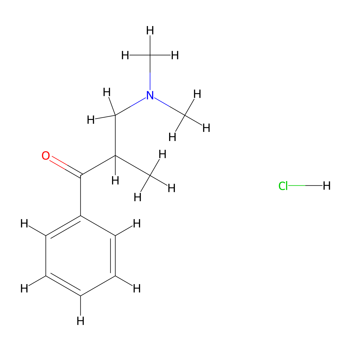3-(Dimethylamino)-2-methylpropiophenone hydrochloride molecular structure, CAS 5400-92-0
