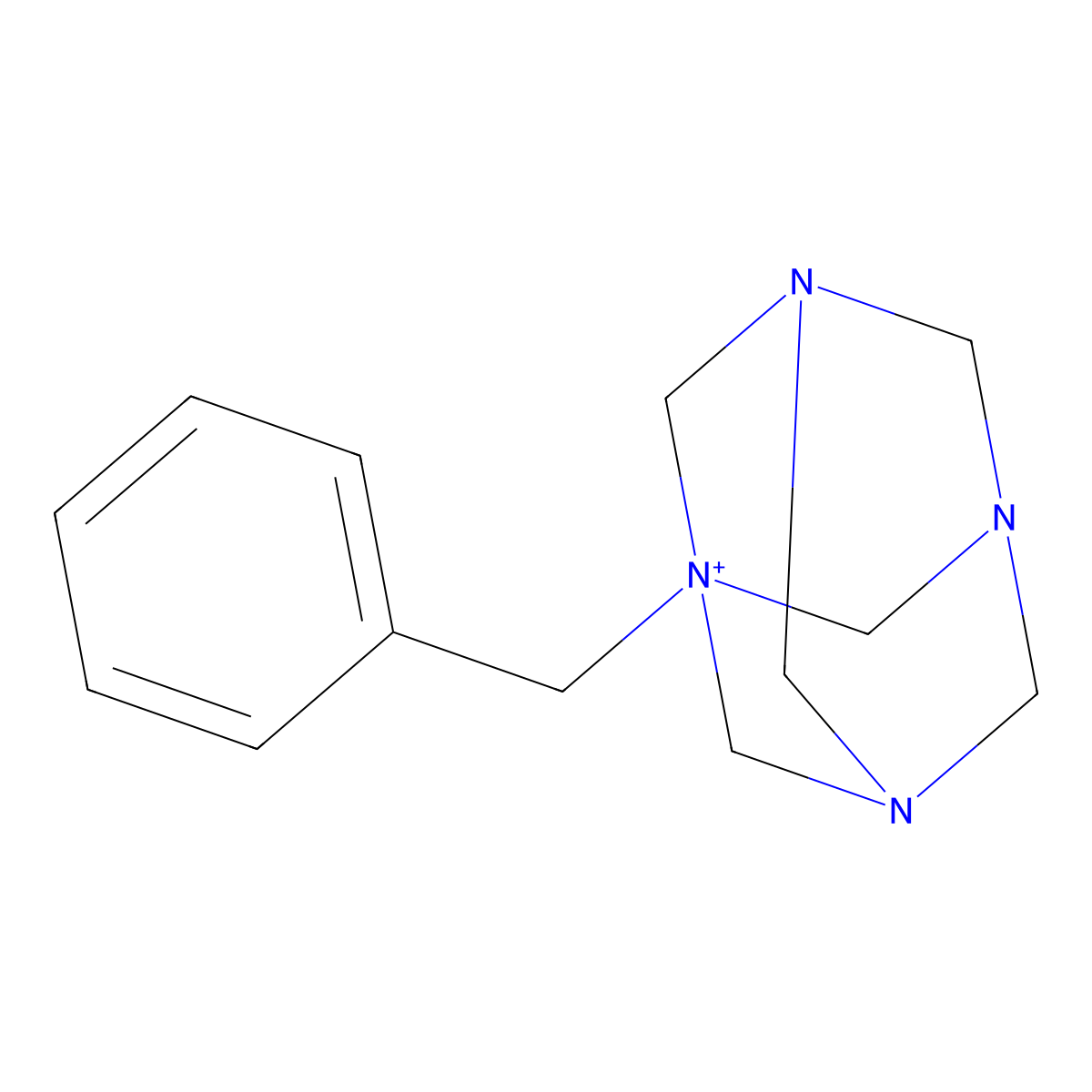 1-Benzyl-3,5,7-triaza-1-azoniatricyclo(3.3.1.13,7)decane chloride molecular structure, CAS 5400-93-1