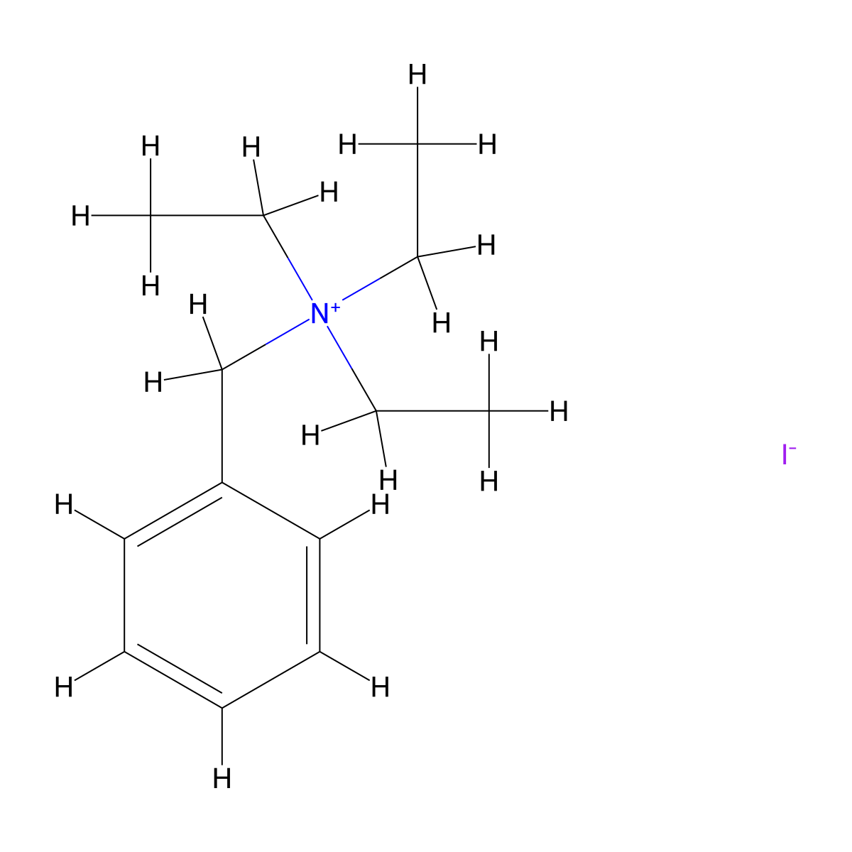 Benzyltriethylammonium iodide molecular structure, CAS 5400-94-2