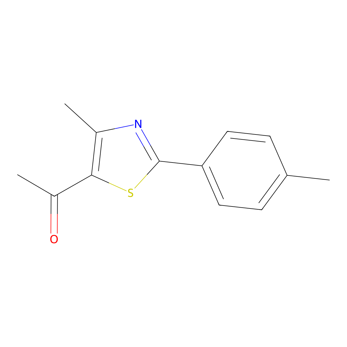 1-[4-Methyl-2-(4-methylphenyl)-1,3-thiazol-5-yl]ethan-1-one molecular structure, CAS 54001-03-5