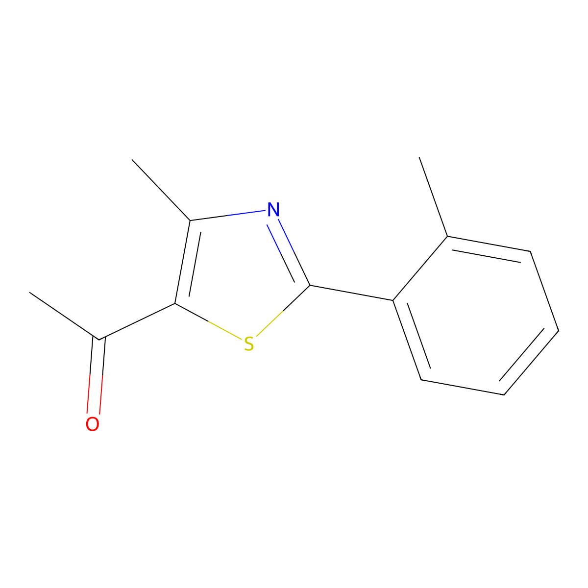1-[4-Methyl-2-(2-methylphenyl)-1,3-thiazol-5-yl]ethan-1-one molecular structure, CAS 54001-05-7