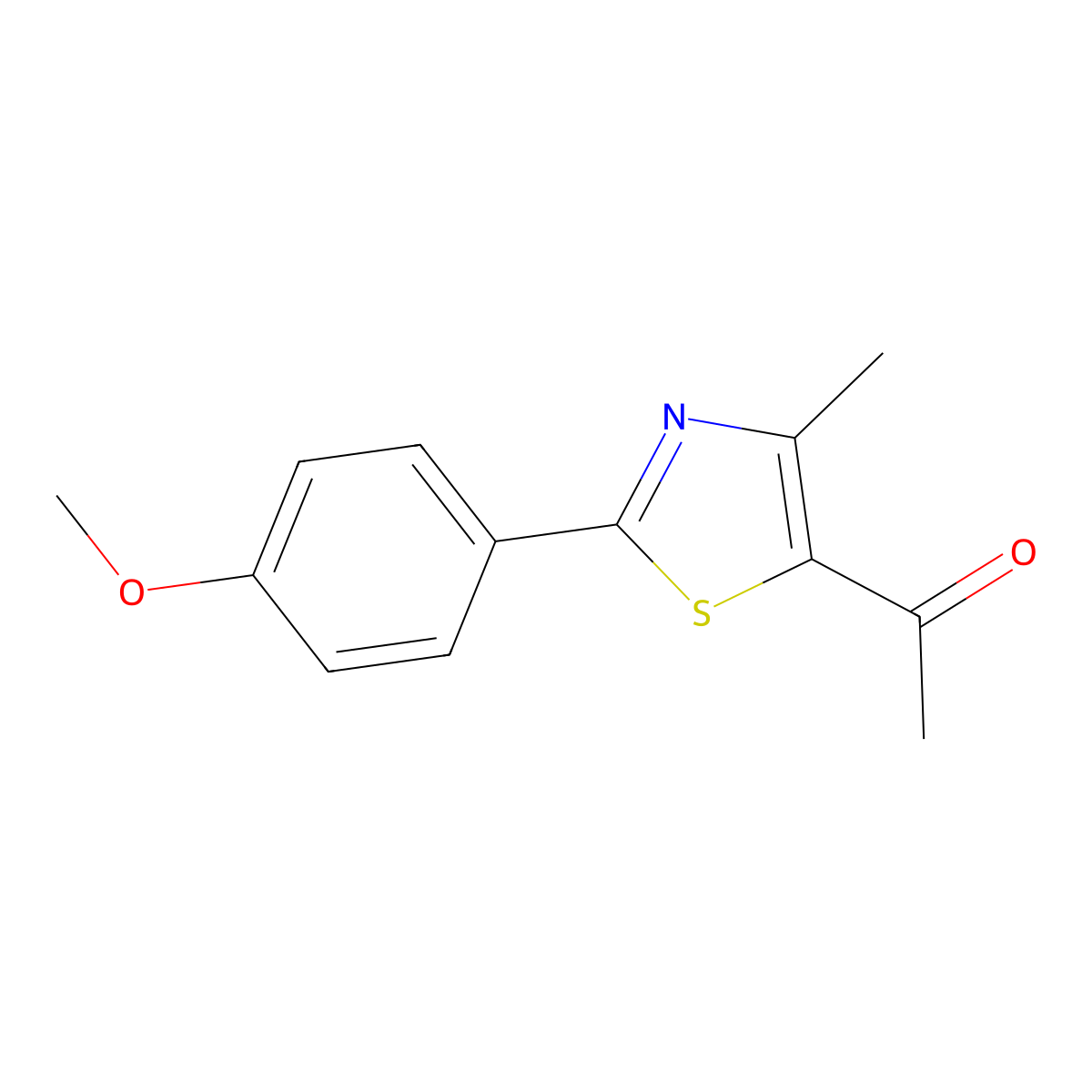 1-[2-(4-Methoxyphenyl)-4-methyl-1,3-thiazol-5-yl]ethan-1-one molecular structure, CAS 54001-06-8