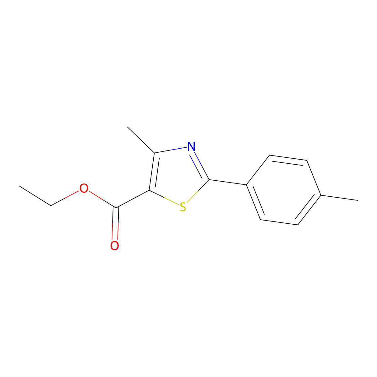 Ethyl 4-Methyl-2-(4-methylphenyl)thiazole-5-carboxylate molecular structure, CAS 54001-09-1